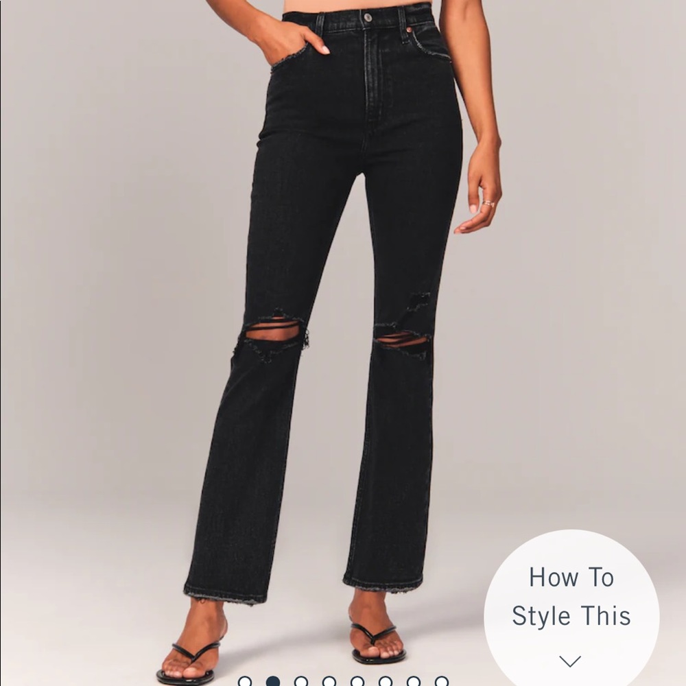 Ultra High Rise Ankle Straight Jeans - Black - NWT